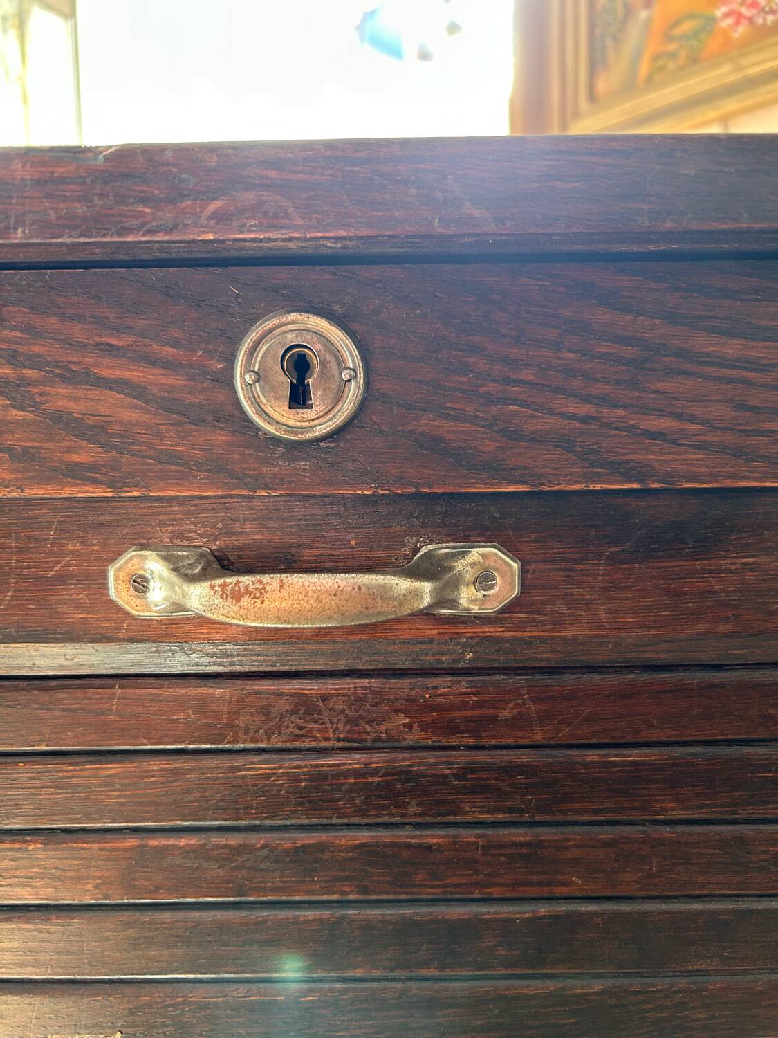 Roll-top filing cabinet