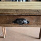 Antique wooden farmhouse table with drawer – 19th / early 20th century