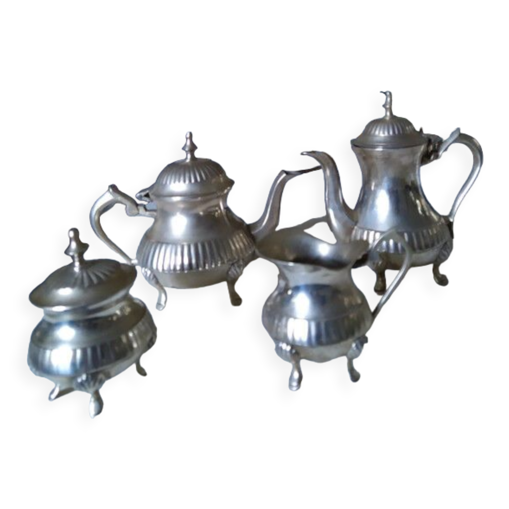 Silver metal coffee set