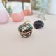 Pill box, small vintage cloisonné pill box in apple