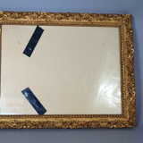 Old frame 33x26 foliage 29x22 cm wood gilded stucco gold leaf +glass SB158