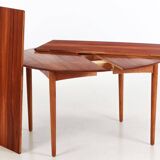 circular extendable table oak and teak Denmark 50s/60s