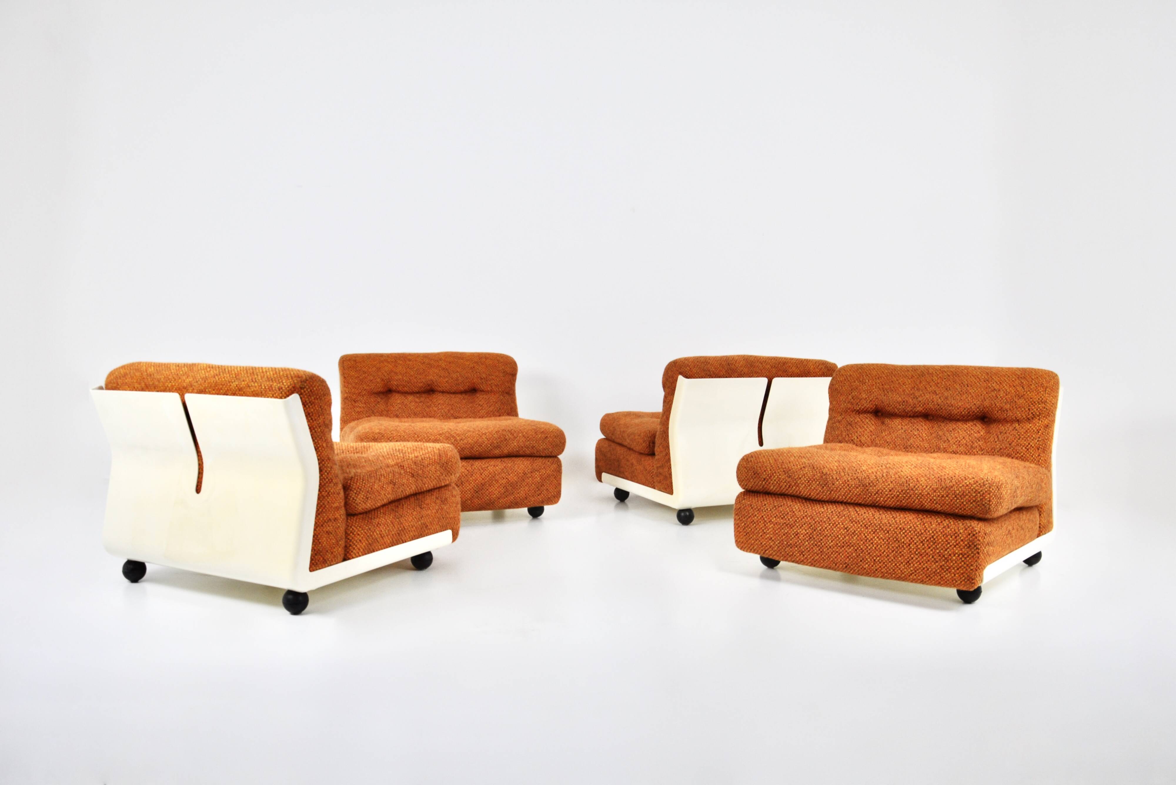 Amanta armchairs by Mario Bellini for C&B Italia, 1960, set of 4