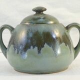 Sugar bowl in flammé rigging signed Denbac