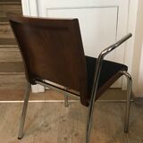 1970-80's vintage office chair chrome and thermomould