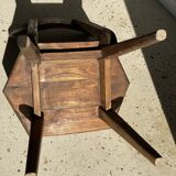 Solid wood chair with hexagonal seat