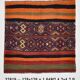 Navy Blue Orange Square Antique Kilim Rug, 128x128Cm