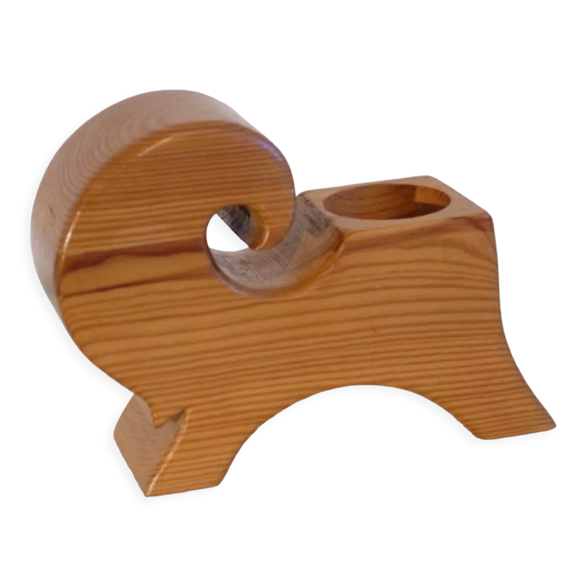 Vintage wooden candle holder 1970