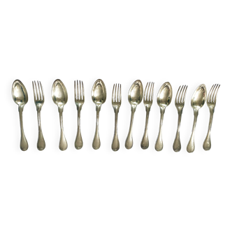 6 couverts à entremet argent massif