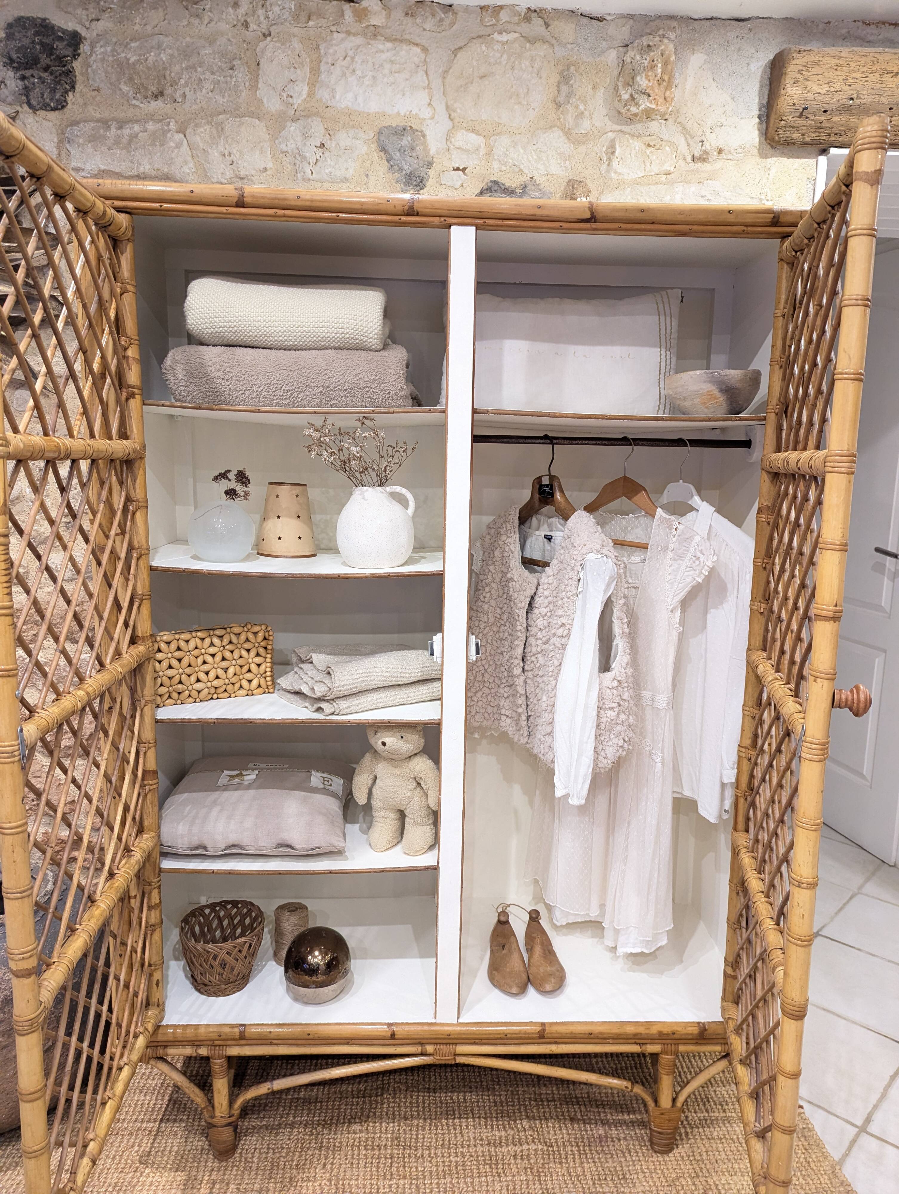 Rattan wardrobe
