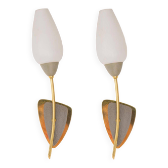 Pair of 50s midcentury modern wall lights