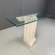 Table console en travertin vintage dans le style de Carlo Scarpa, années 1970.