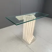 Vintage travertine console table in the manner of Carlo Scarpa, 1970s