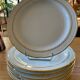 6 fine porcelain dinner plates with gold frieze