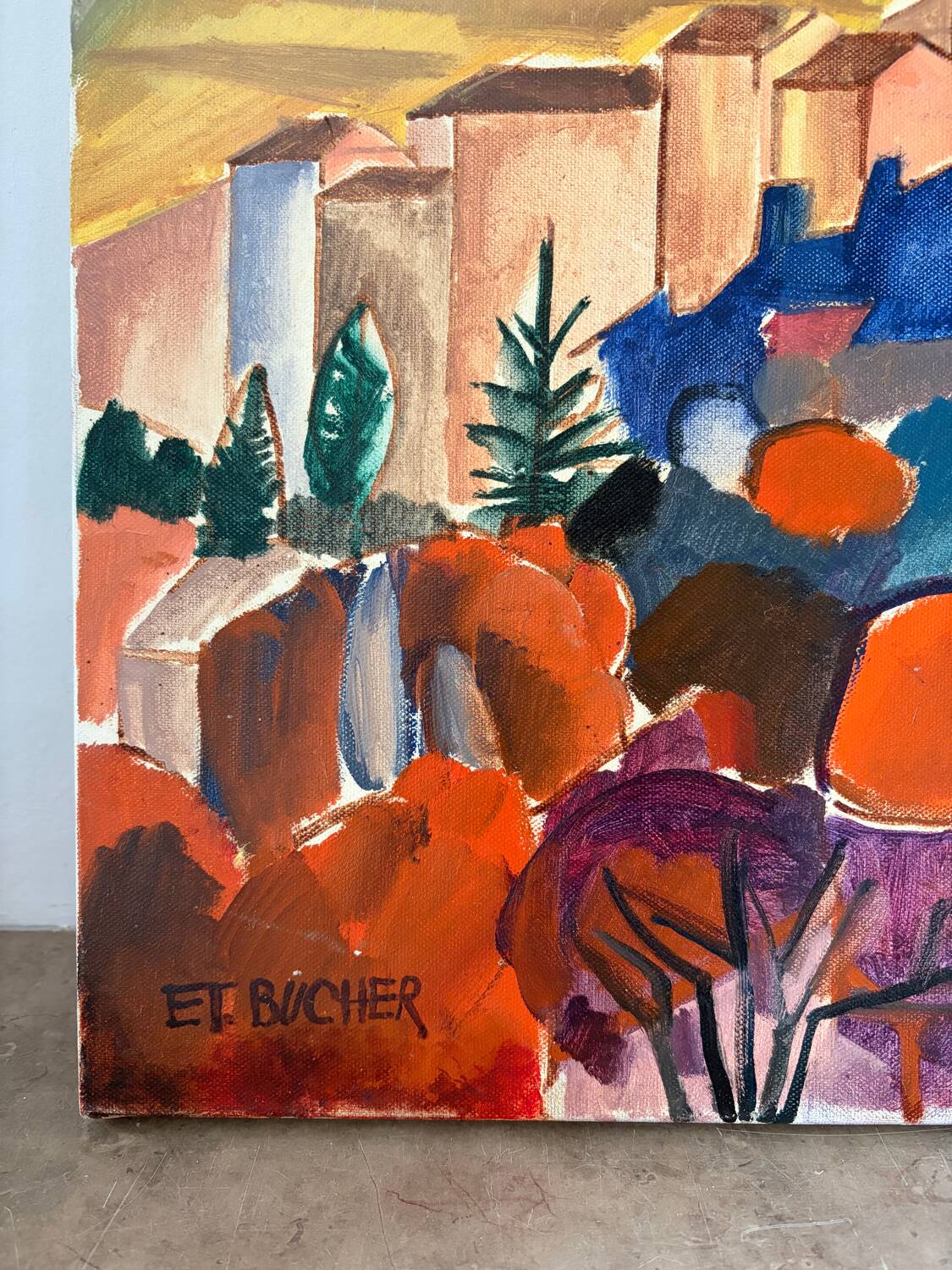 Village Pierrevert, Provence, signé Étienne Bucher