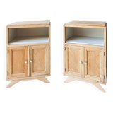 Pair of large restored bedside tables