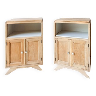 Pair of large restored bedside tables