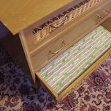 Wood and rattan dresser