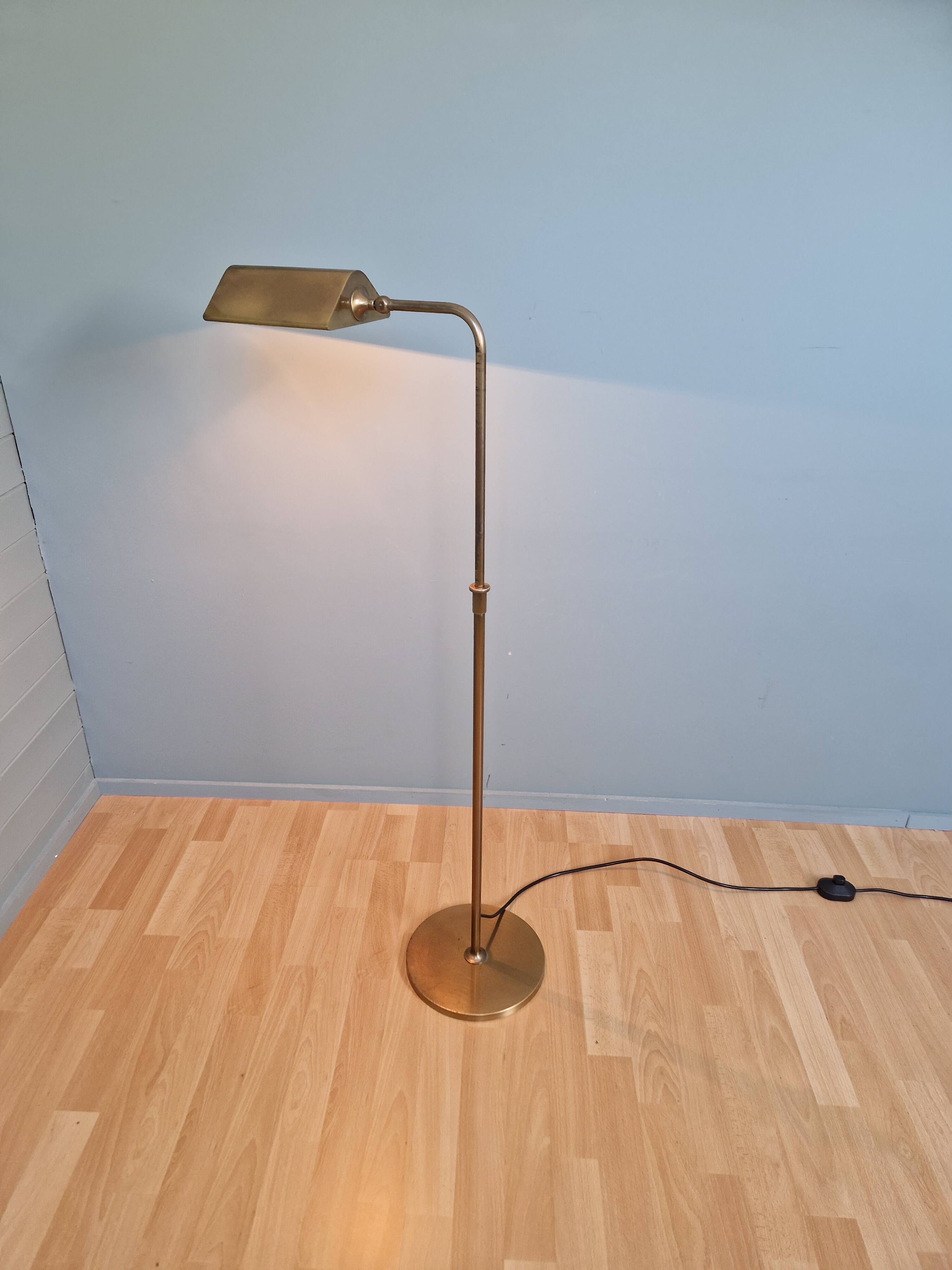 Brass floor lamp, Florian Schulz, Reiminterline, 1970