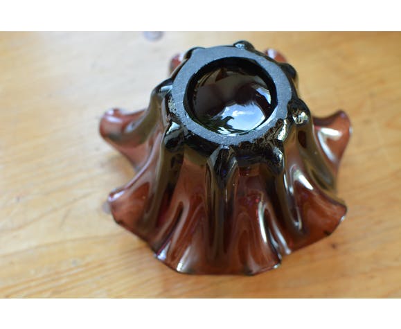 Murano purple glass candlestick