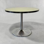 Vintage mint green round coffee table/side table with chrome legs.