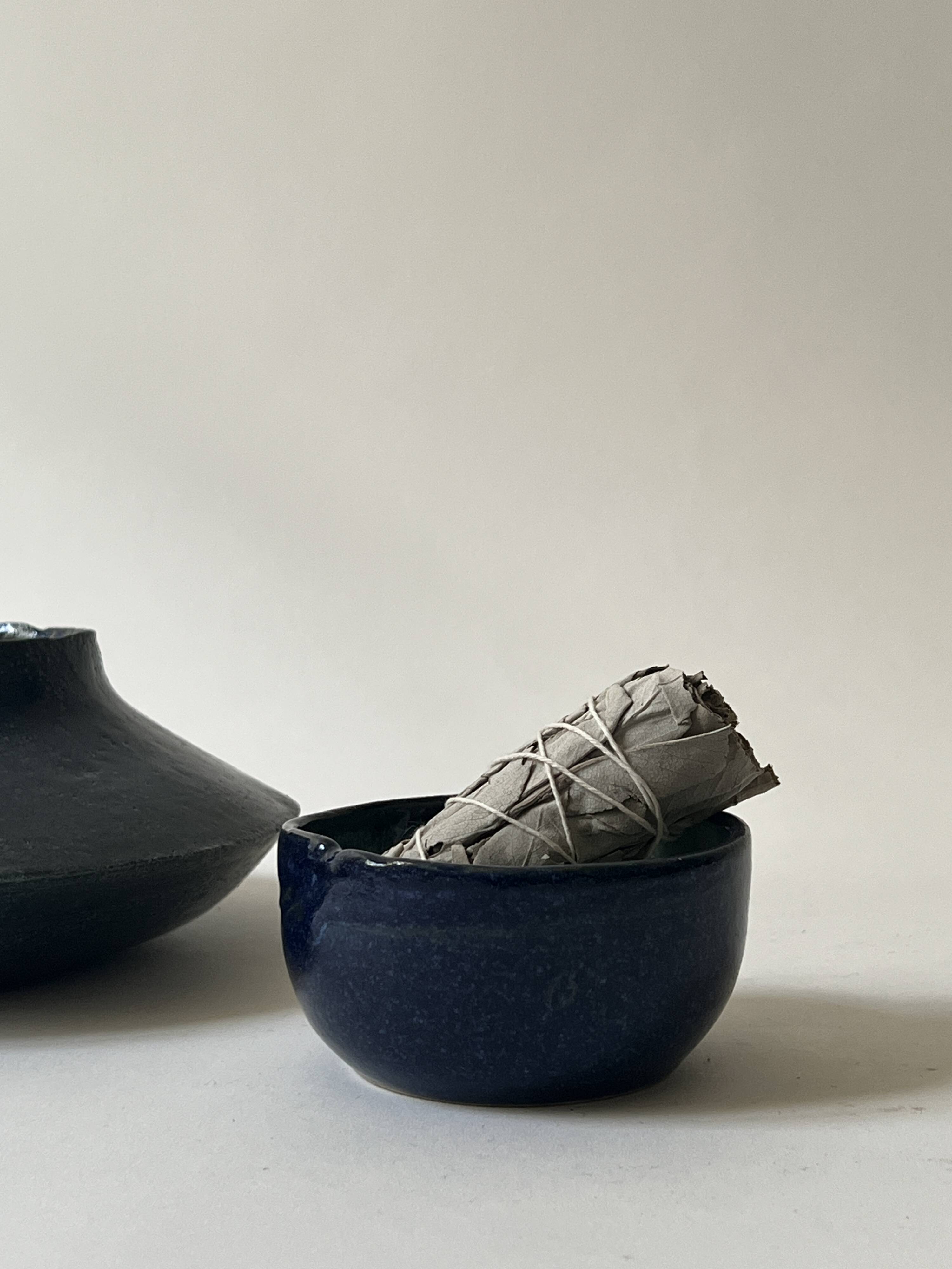 midcentury enamelled and signed ceramic bowl/tray