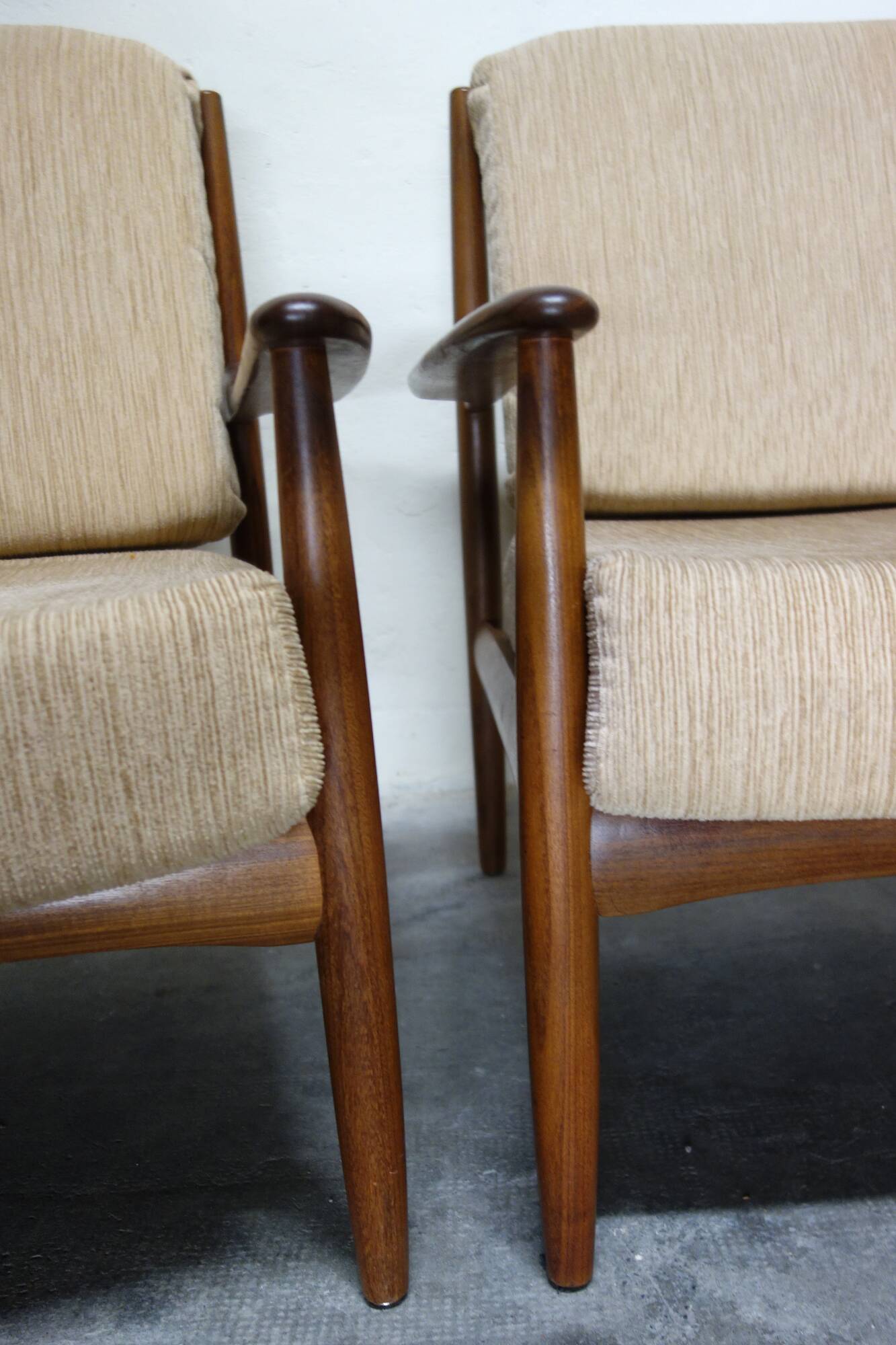 Pair of Scandinavian teak armchairs from the 60s