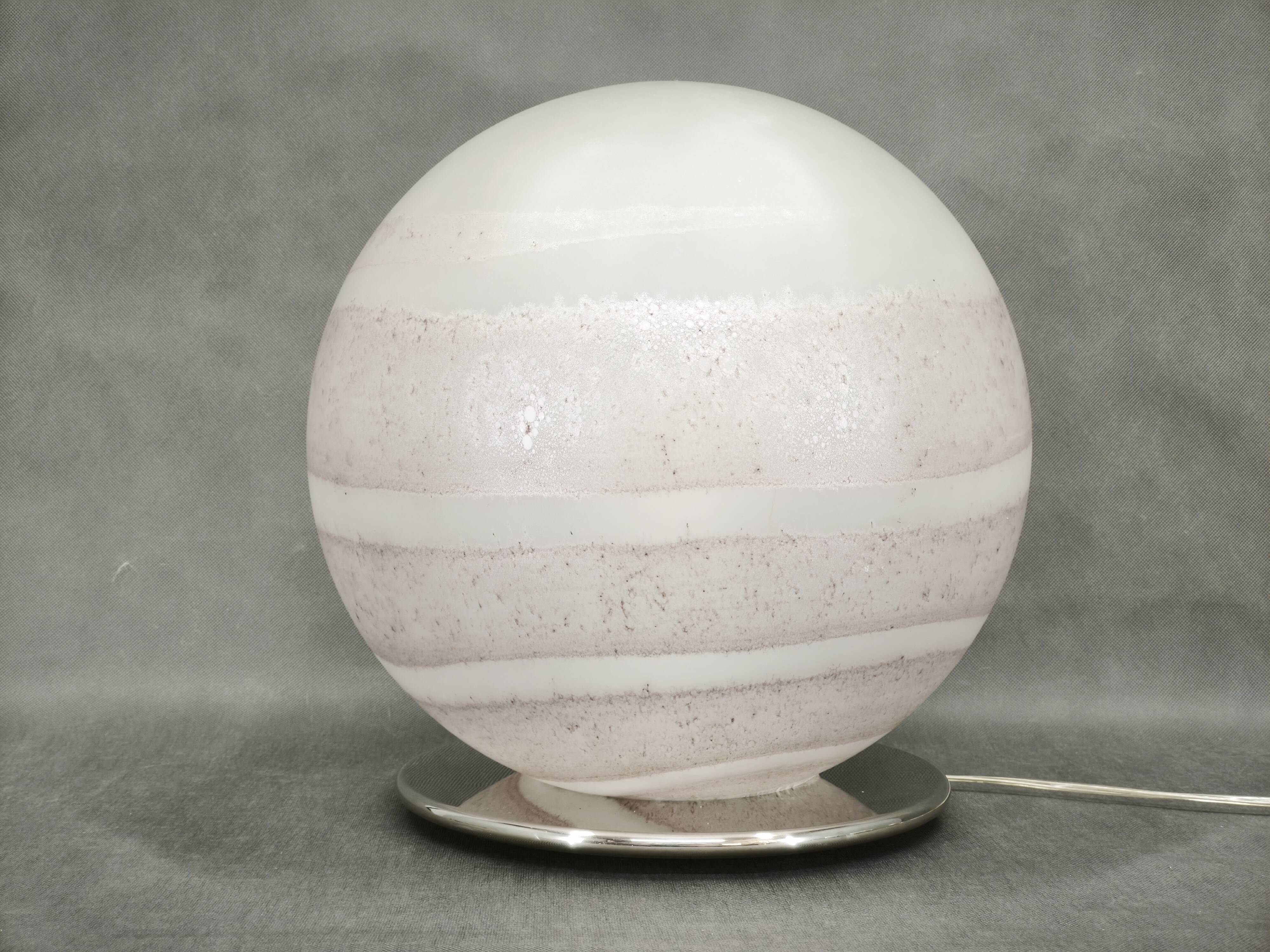 1970s Italian Space Age Murano Glass Globe Table Lamp
