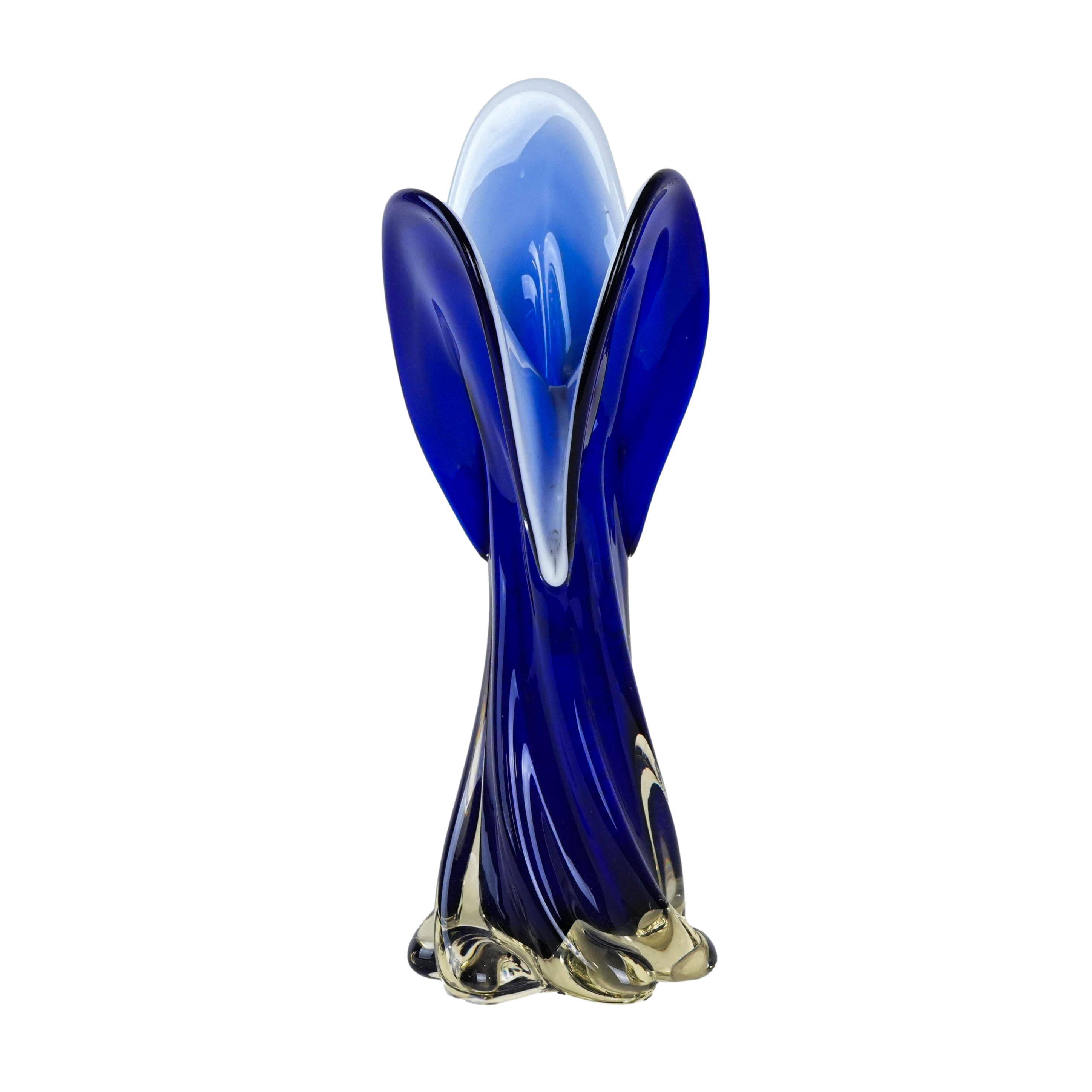 Cobalt vase, Murano glass, Italian design, 1960s, made in Italy