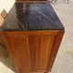 Large buffet with 2 bodies in walnut and marble