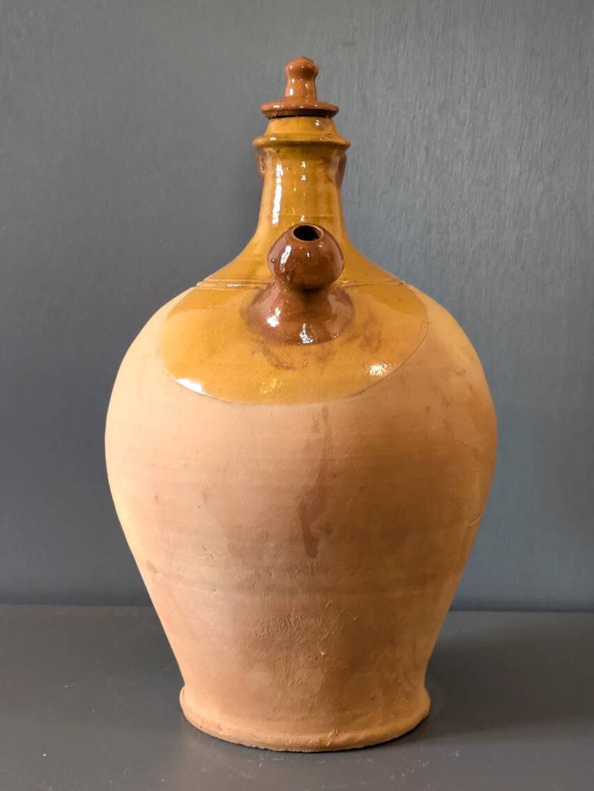 Large traditional jug / Antique terracotta plunger, 35cm high
