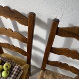 Rustic handcrafted oak chairs 1900