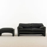 2-seater sofa & footstool maralunga by Vico Magistretti, Cassina