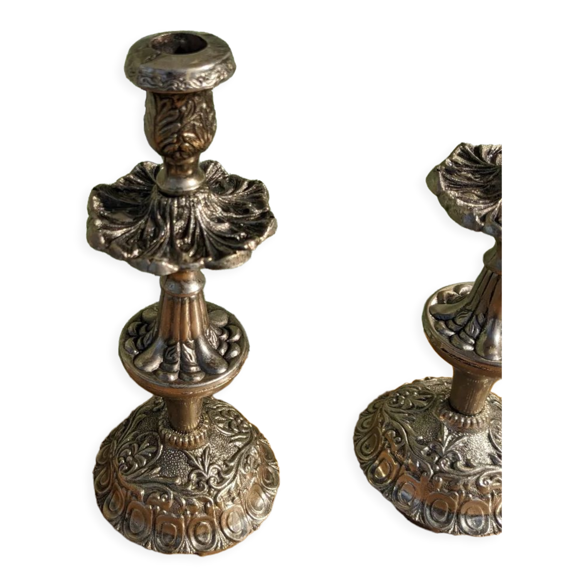 Pair of silver candle holders