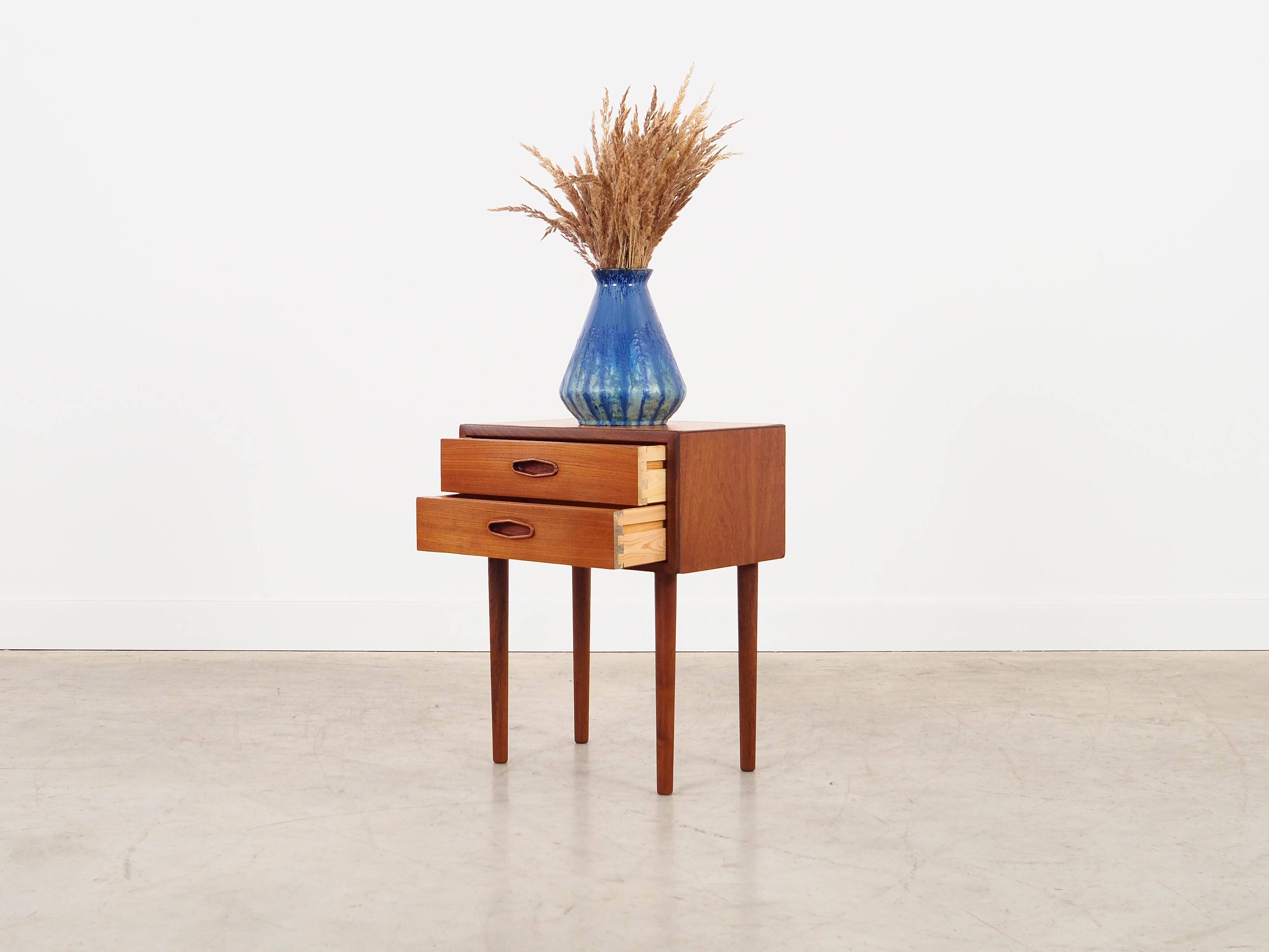 Teak bedside table, Danish design, 1970s, made in Denmark