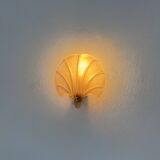 Applique vintage coquillage, verre ambré, France, 1970