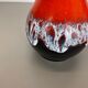 Ensemble de 2 vases multicolores en poterie Fat Lava Op Art fabriqués par JASBA Ceramics Allemagne