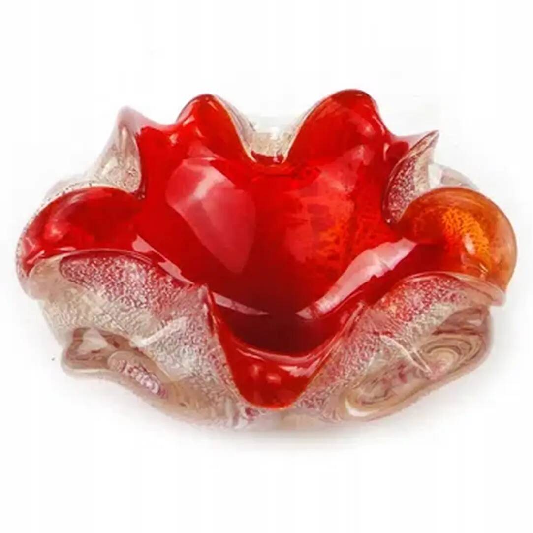 Cendrier, Murano, verre rouge, Barovier & Toso, Italie, années 1950