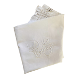 White cotton pillowcase with CS monogram