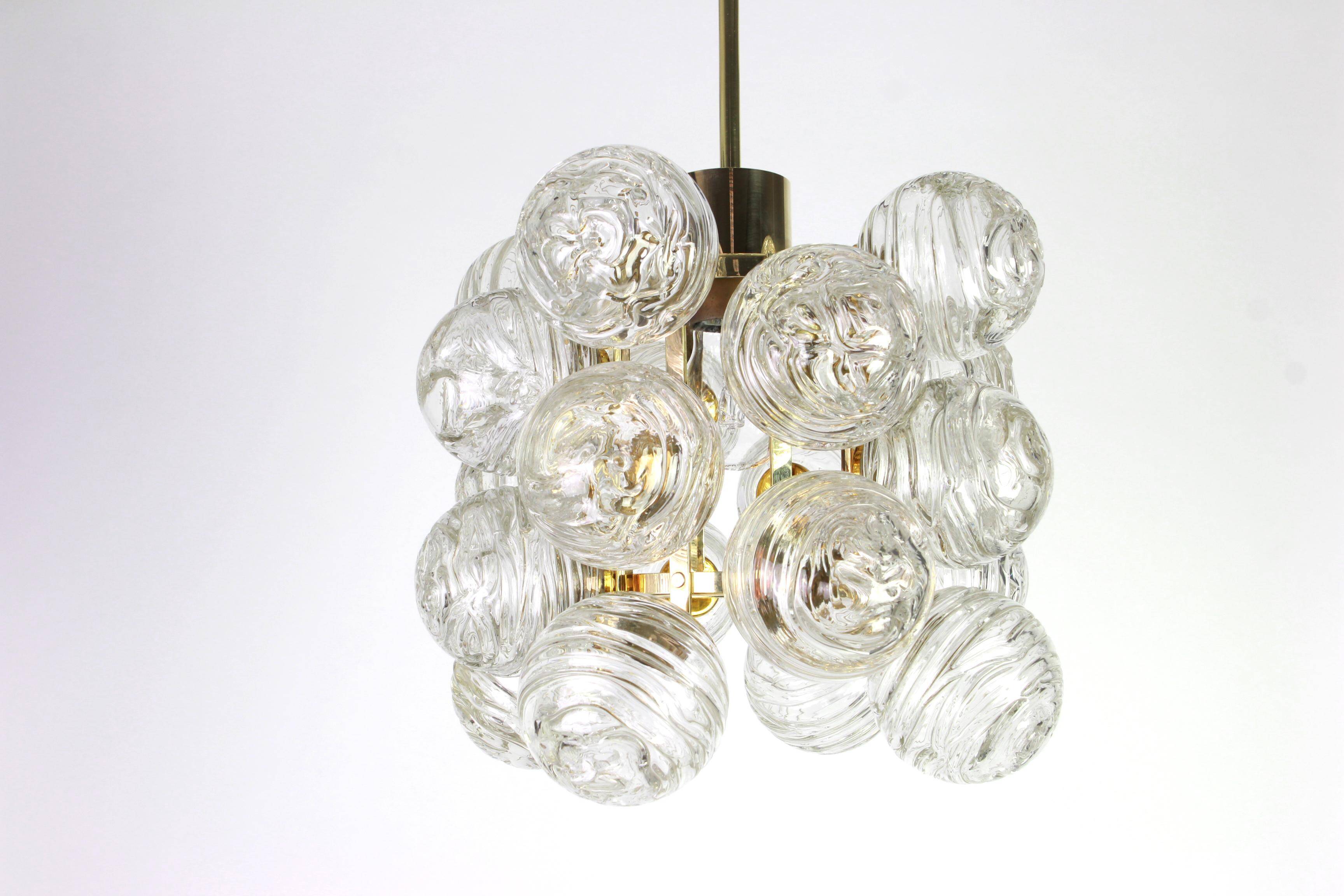 1 of 3 Small Spectacular Sputnik Suspension with Snowballs Doria, Germany, 1970s