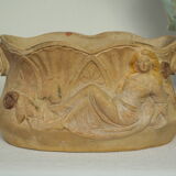 Art nouveau planter terracotta bas-reliefs