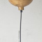 Pencil Split Reed Rattan Bamboo Pendant Lamp, Italy 1970s