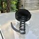 Medieval candlestick, blackened wrought and hammered iron, very good condition