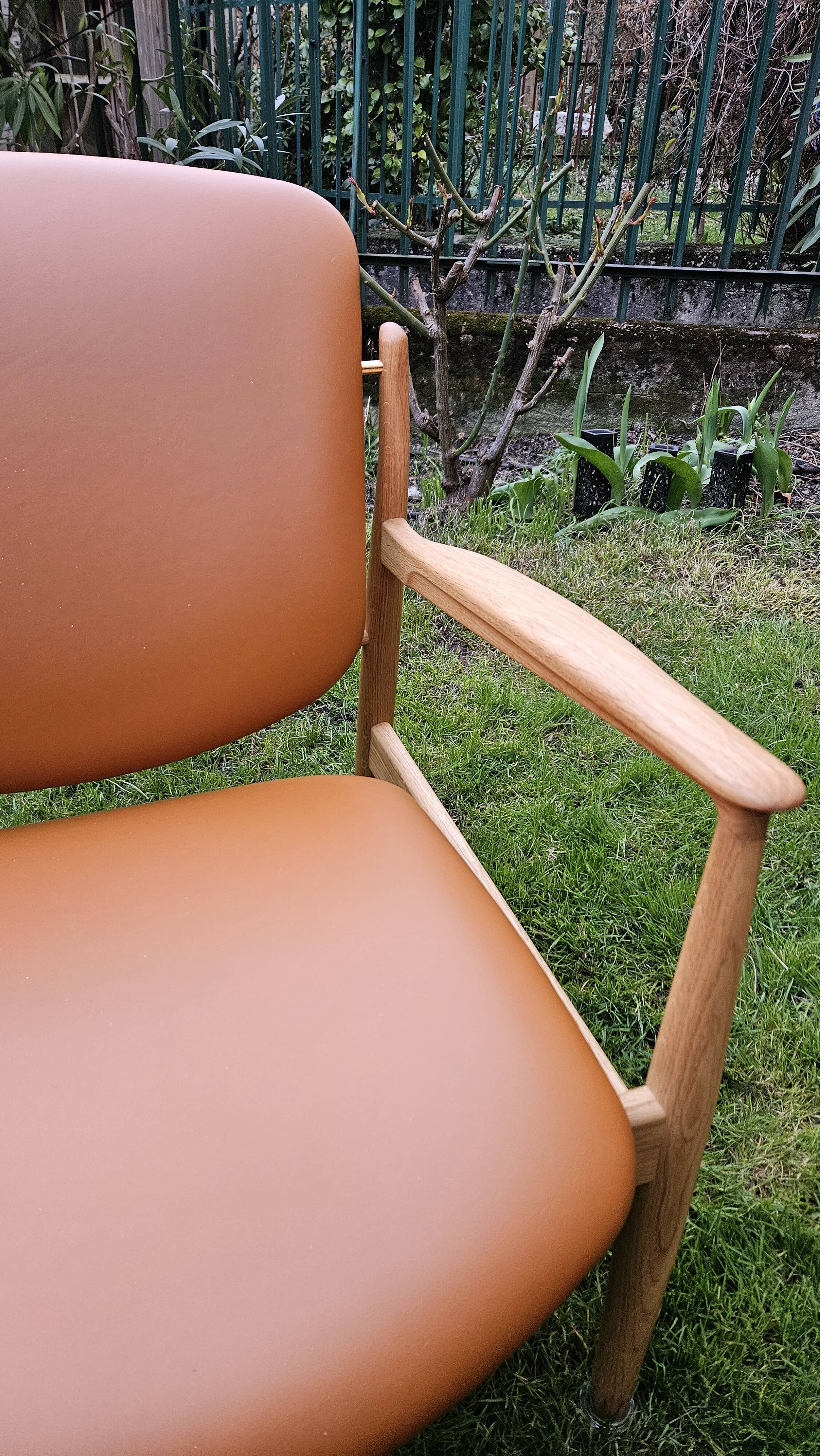 2 "The French Chair" seats by designer Finn Juhl and 1 matching footrest.