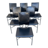 Set of 6 Matteo Grassi leather chairs