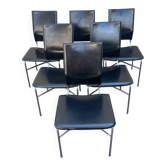 Lot de 6 chaises en cuir Matteo Grassi