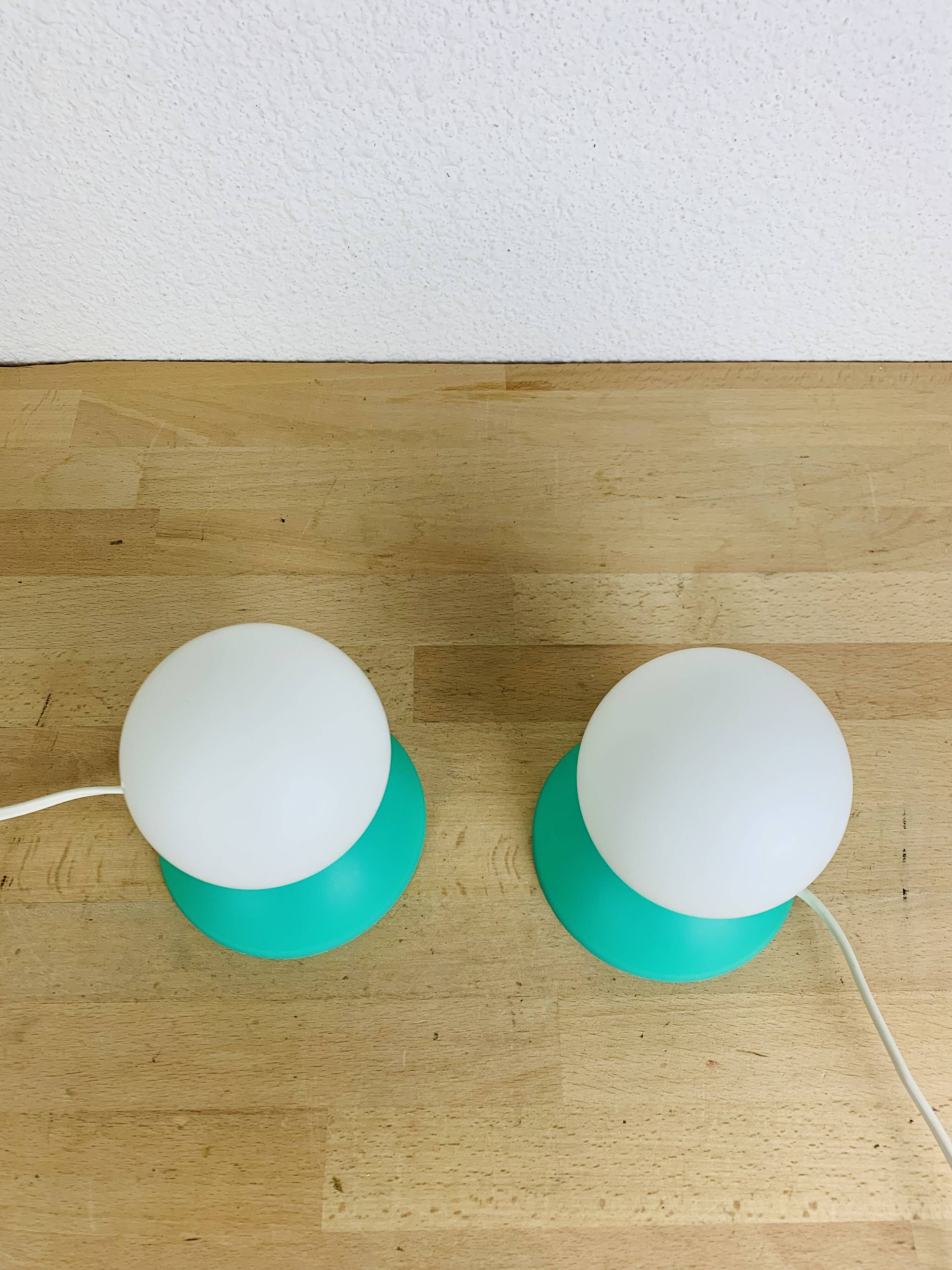 Paire de lampes boules style memphis, années 80