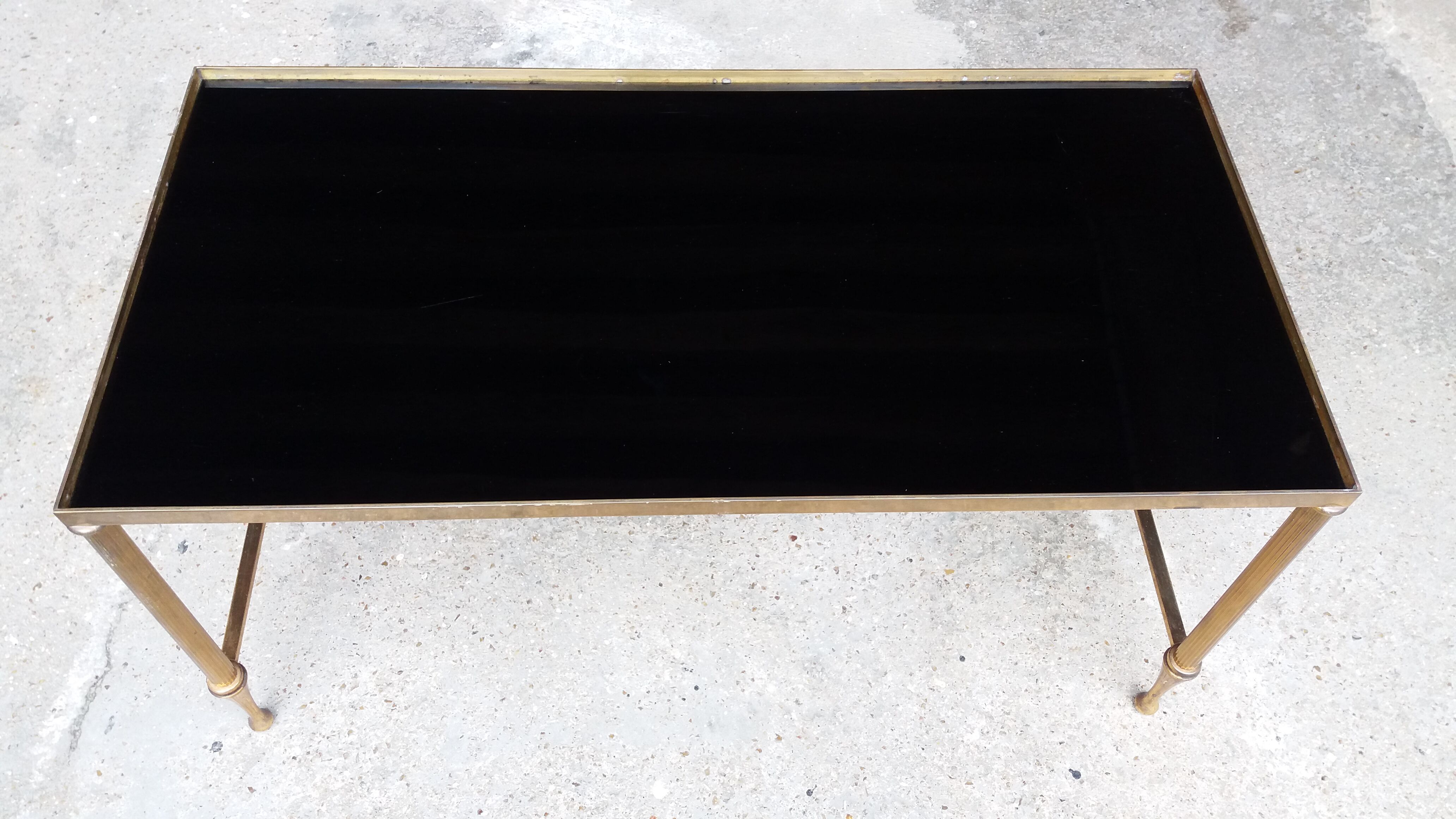 Brass and glass coffee table