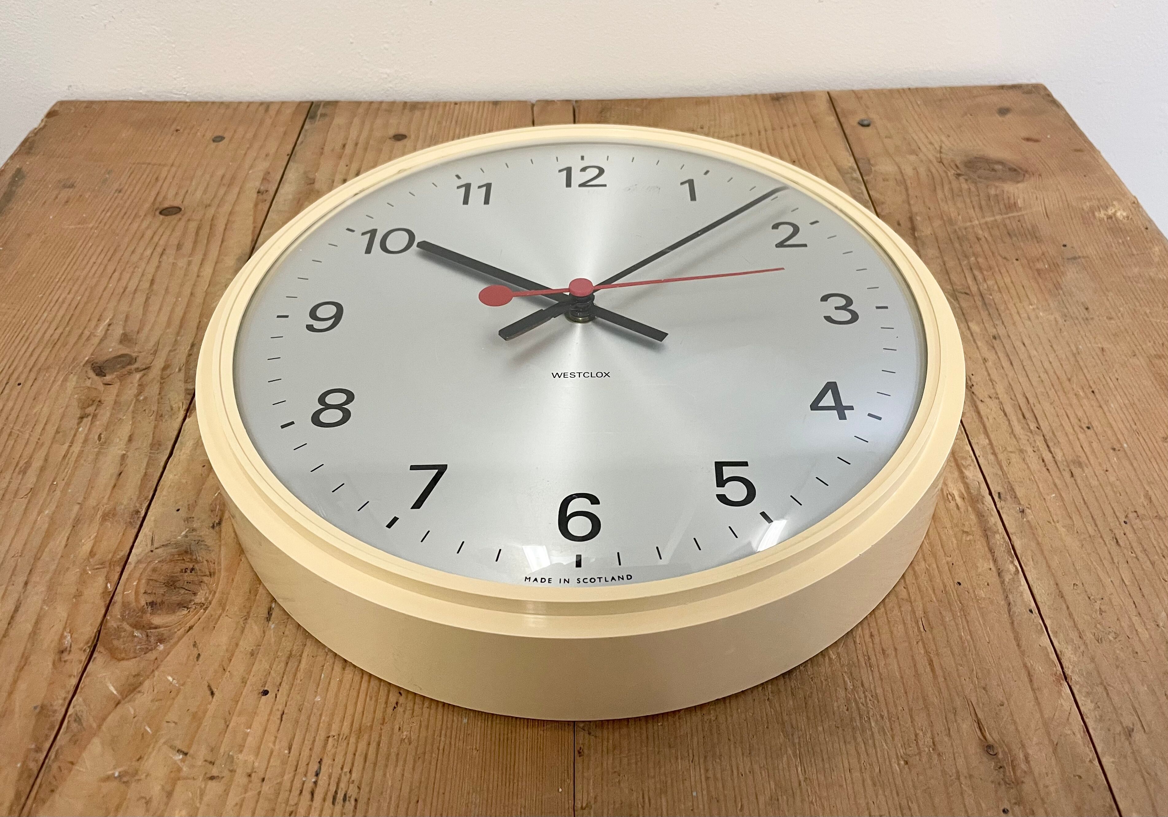 Vintage Beige Bakelite Wall Clock from Westclox , 1970s