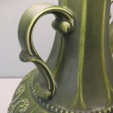 Ceramic table lamp from Bay, West Germany 1960 with handcrafted lampshade